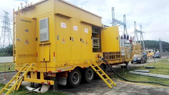 145KV移動式変圧器のサブステーション
